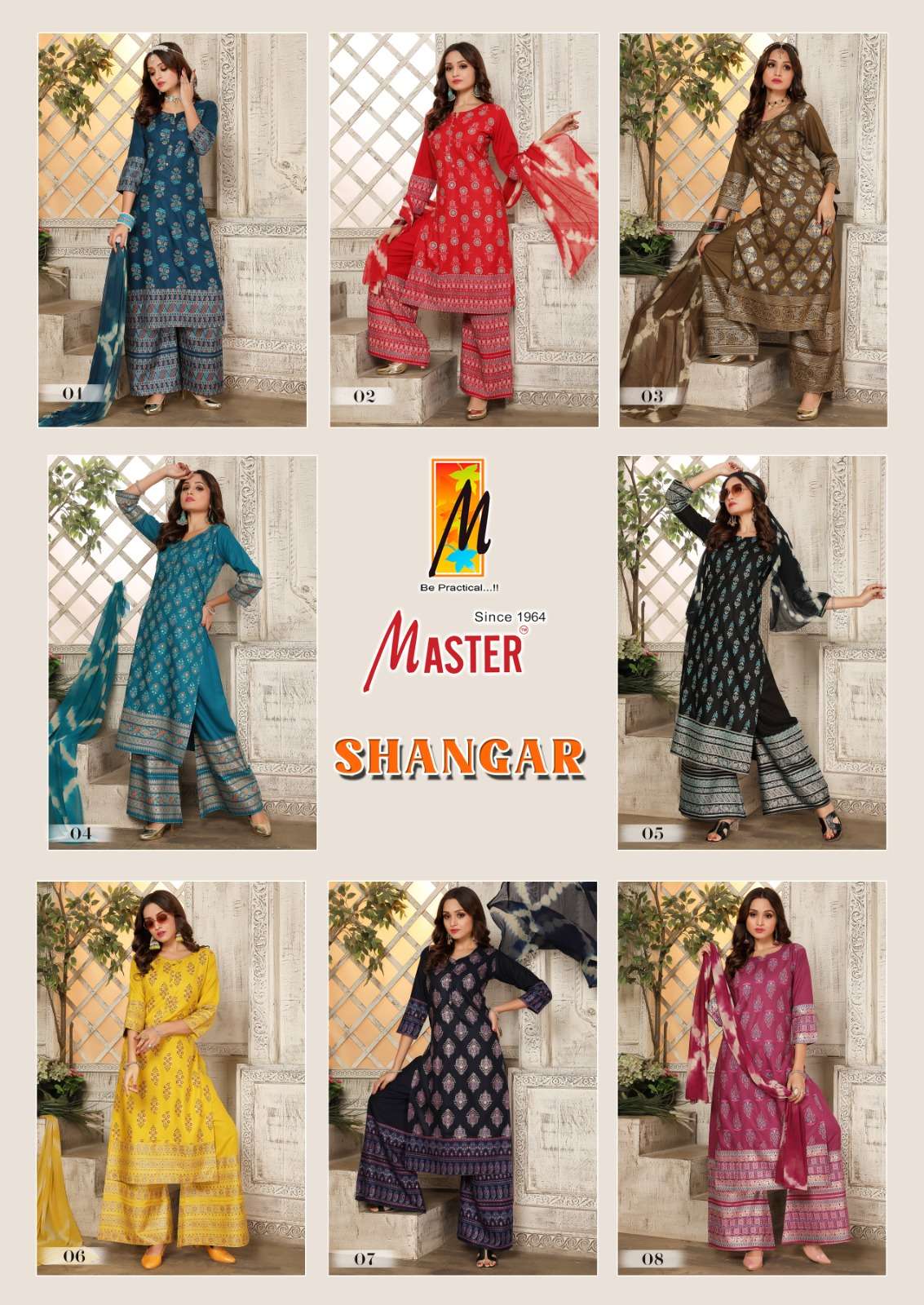 Shangar By Master 01 To 08 Series Beautiful Stylish Suits Fancy Colorful Casual Wear & Ethnic Wear & Ready To Wear Rayon Dresses At Wholesale Price