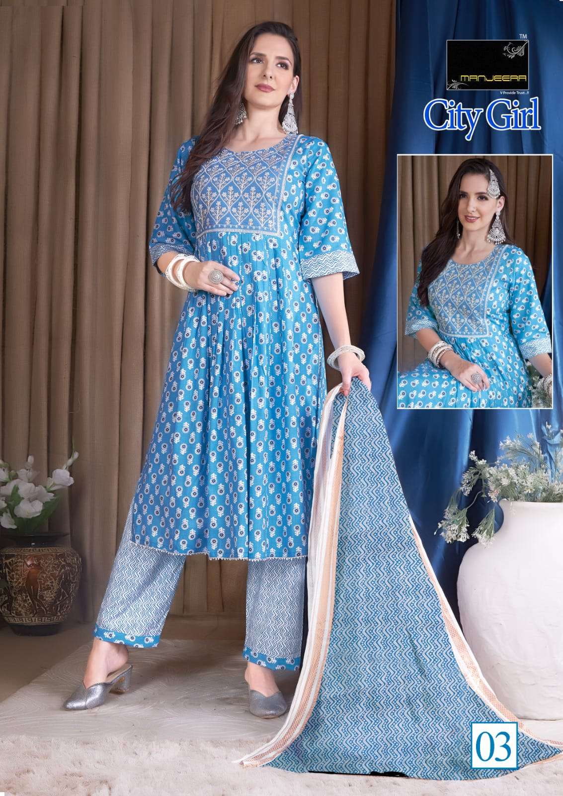 City Girl By Manjeera 01 To 08 Series Beautiful Stylish Suits Fancy Colorful Casual Wear & Ethnic Wear & Ready To Wear Fancy Dresses At Wholesale Price