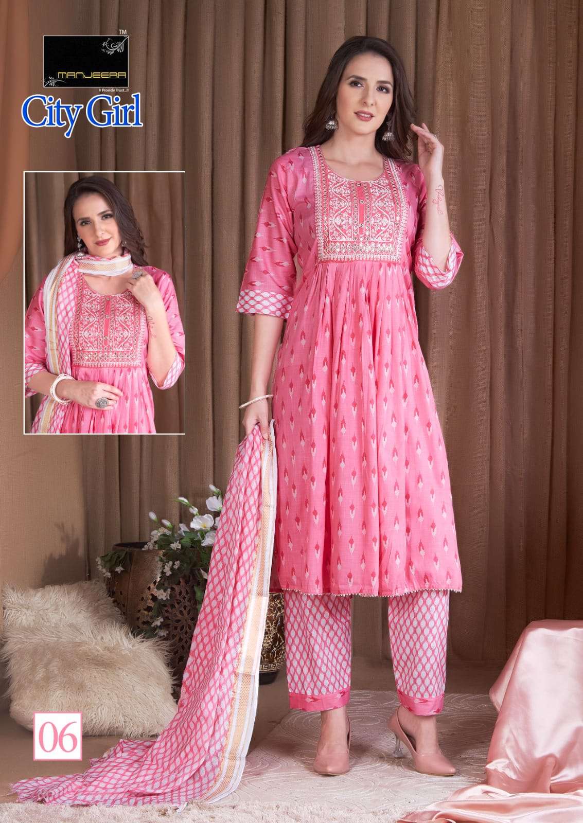 City Girl By Manjeera 01 To 08 Series Beautiful Stylish Suits Fancy Colorful Casual Wear & Ethnic Wear & Ready To Wear Fancy Dresses At Wholesale Price