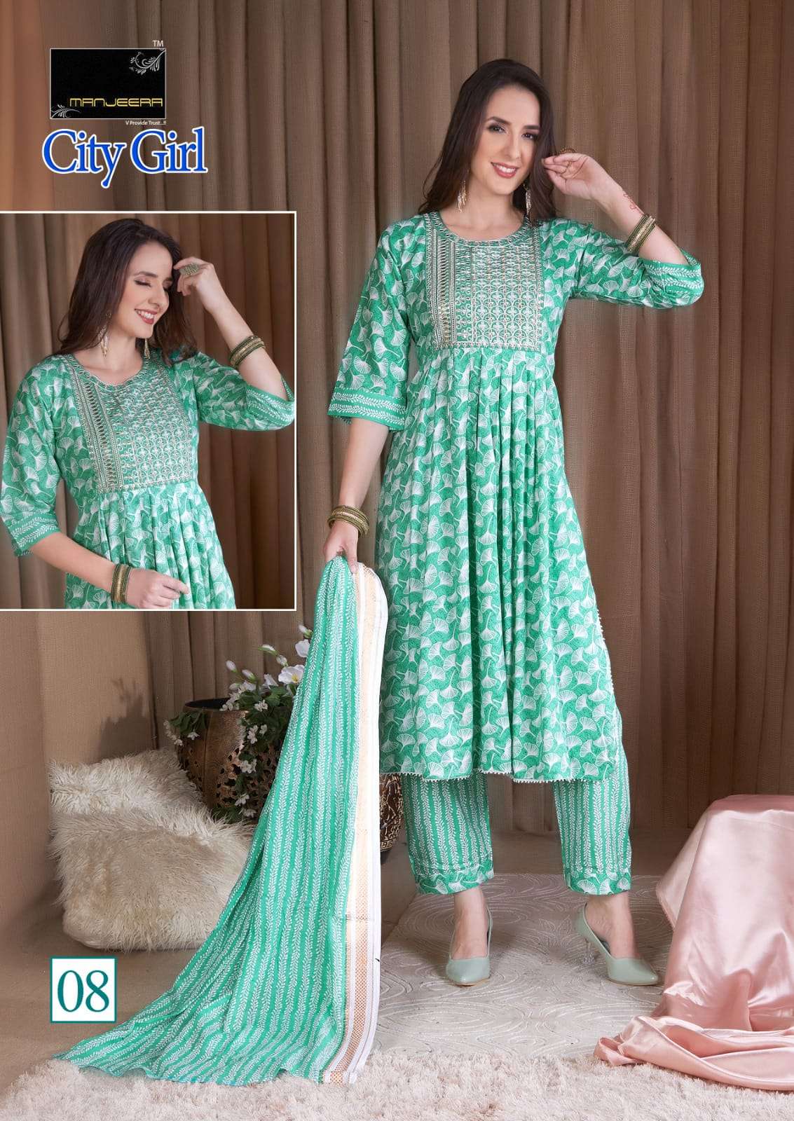 City Girl By Manjeera 01 To 08 Series Beautiful Stylish Suits Fancy Colorful Casual Wear & Ethnic Wear & Ready To Wear Fancy Dresses At Wholesale Price