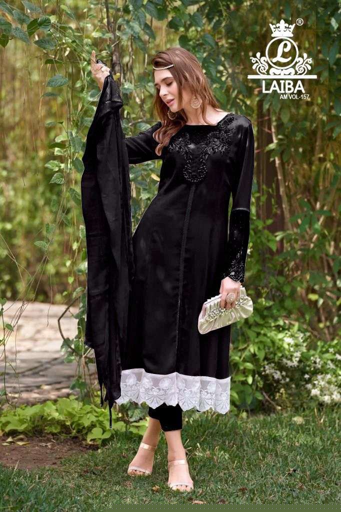 Am Vol-157 By Laiba 157-A To 157-D Series Beautiful Pakistani Suits Stylish Colorful Fancy Casual Wear & Ethnic Wear Pure Georgette Embroidered Dresses At Wholesale Price