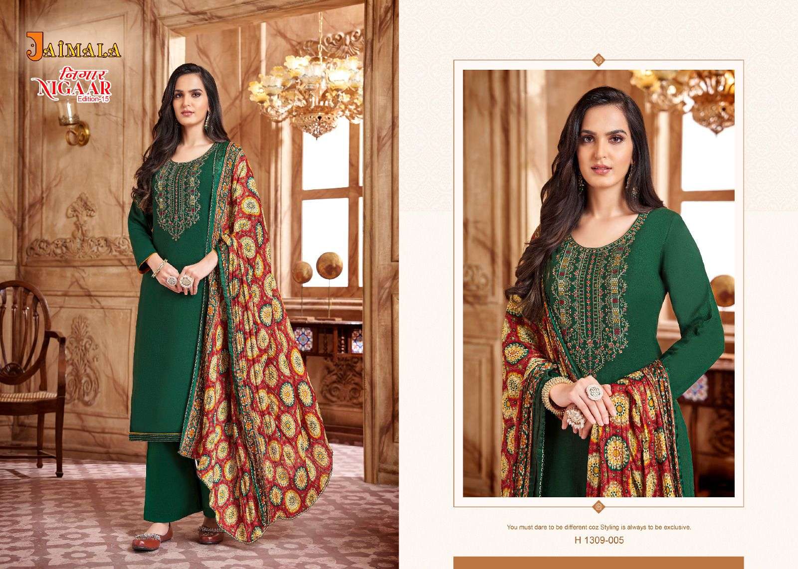 Nigaar Vol-15 By Jaimala 1309-001 To 1309-008 Series Designer Suits Collection Beautiful Stylish Colorful Fancy Party Wear & Occasional Wear Rayon Slub Dresses At Wholesale Price