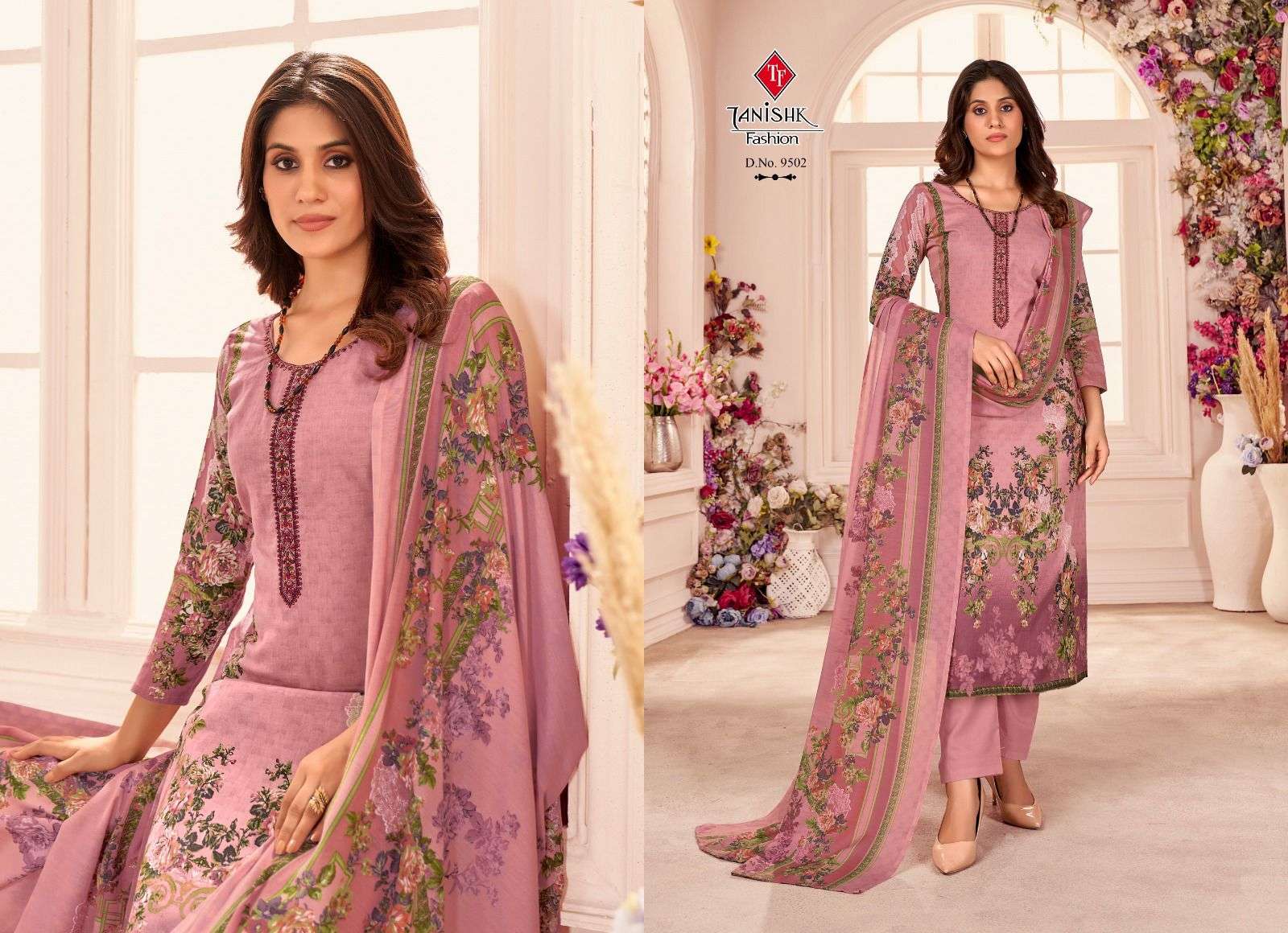 Nayra By Tanishk Fashion 9501 To 9508 Series Beautiful Festive Suits Colorful Stylish Fancy Casual Wear & Ethnic Wear Pure Cambric Cotton Print Dresses At Wholesale Price