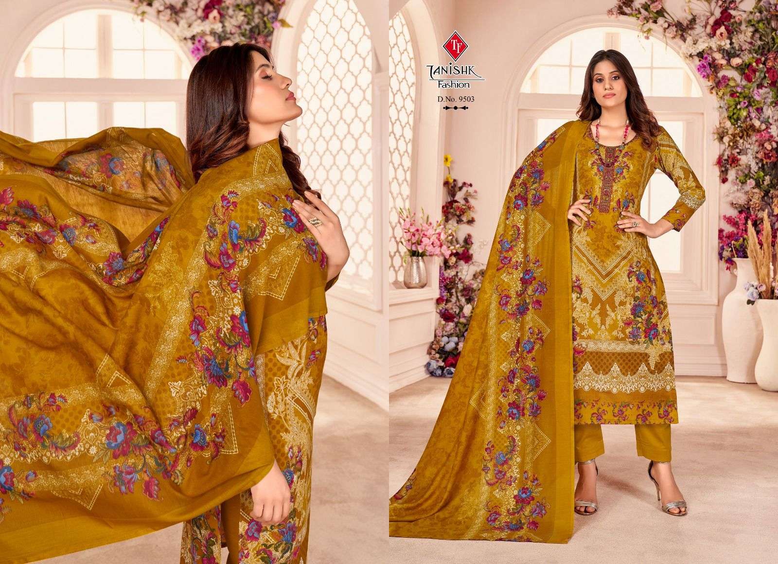 Nayra By Tanishk Fashion 9501 To 9508 Series Beautiful Festive Suits Colorful Stylish Fancy Casual Wear & Ethnic Wear Pure Cambric Cotton Print Dresses At Wholesale Price