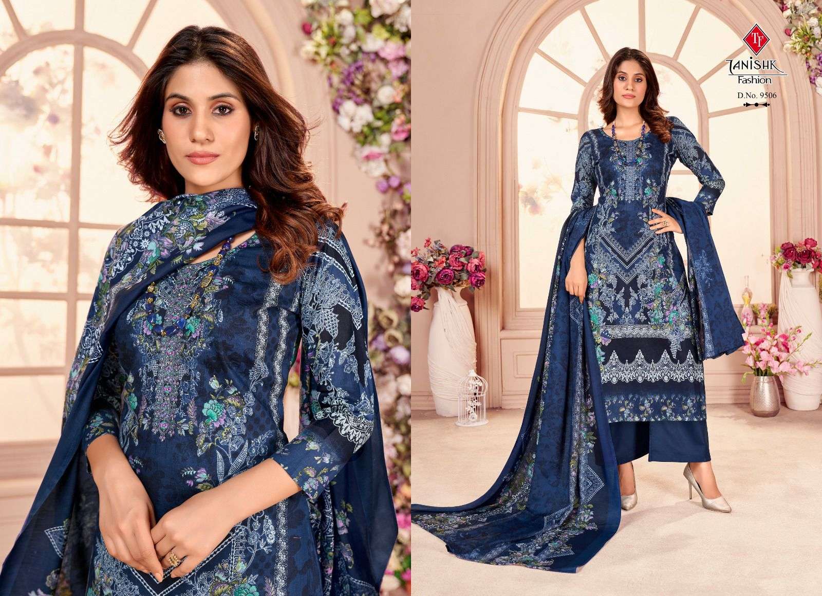 Nayra By Tanishk Fashion 9501 To 9508 Series Beautiful Festive Suits Colorful Stylish Fancy Casual Wear & Ethnic Wear Pure Cambric Cotton Print Dresses At Wholesale Price