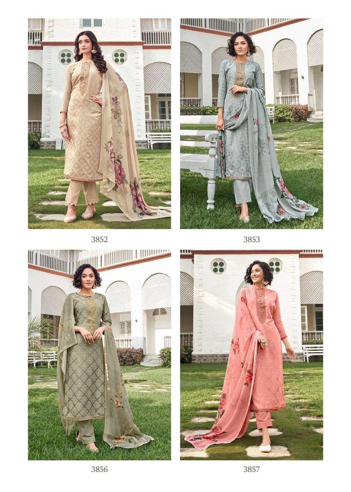 Mahiraah By Bela Fashion 3852 To 3858 Series Beautiful Festive Suits Colorful Stylish Fancy Casual Wear & Ethnic Wear Pure Muslin Jacquard Dresses At Wholesale Price