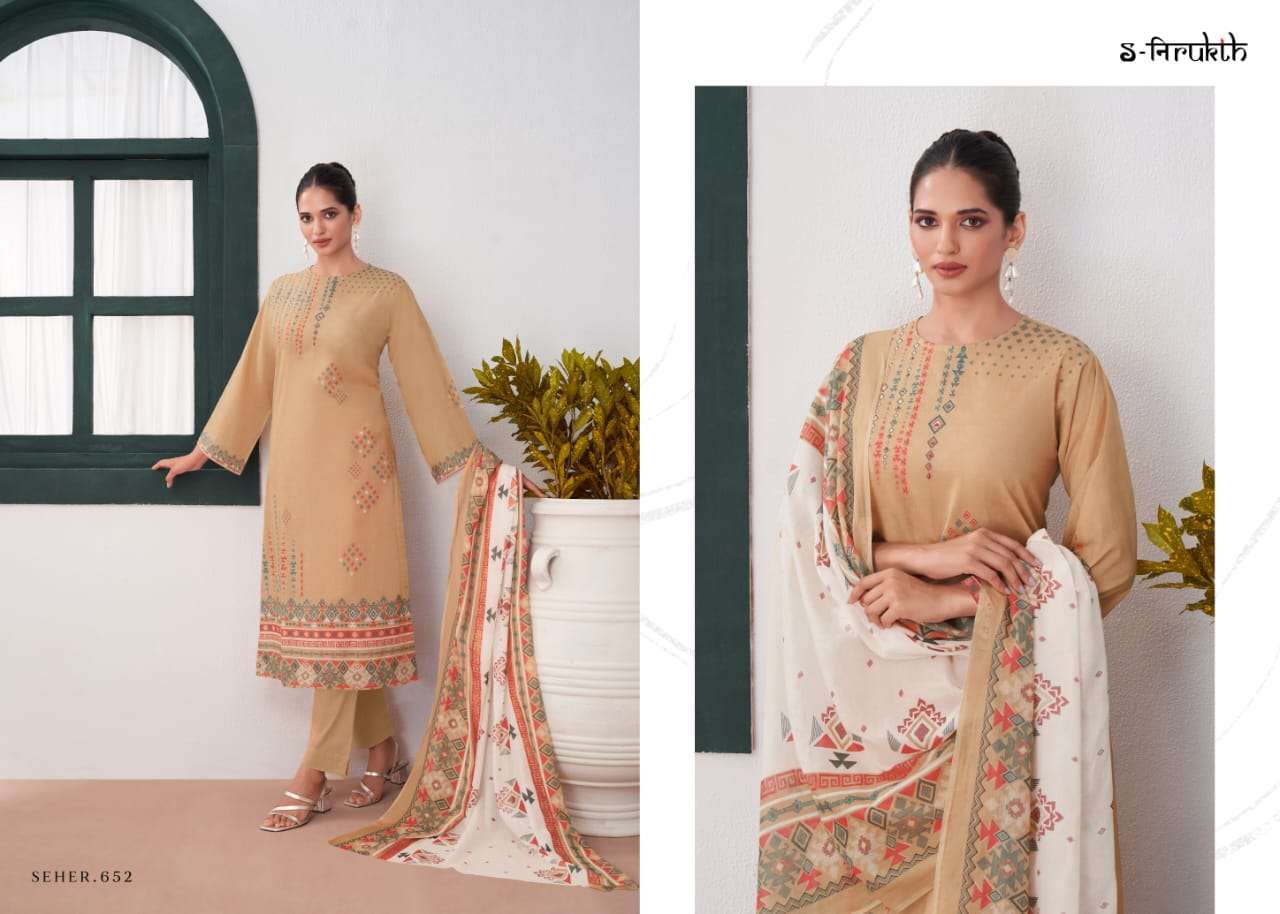 Seher By S-Nirukth Beautiful Suits Colorful Stylish Fancy Casual Wear Cotton Print With Work Dresses At Wholesale Price
