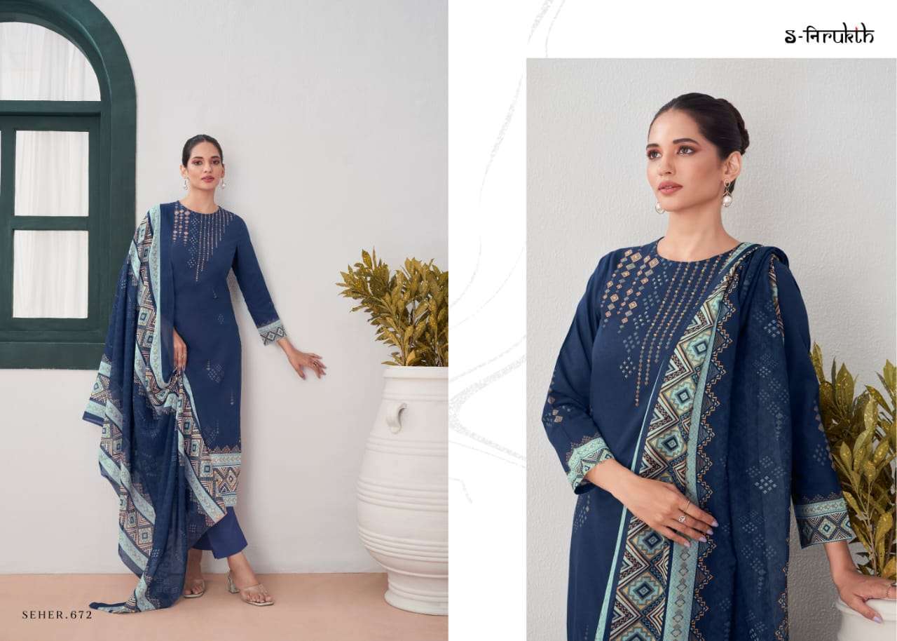 Seher By S-Nirukth Beautiful Suits Colorful Stylish Fancy Casual Wear Cotton Print With Work Dresses At Wholesale Price