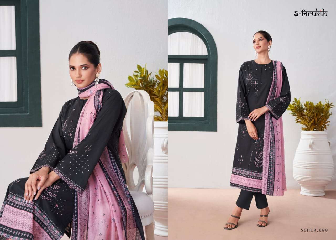Seher By S-Nirukth Beautiful Suits Colorful Stylish Fancy Casual Wear Cotton Print With Work Dresses At Wholesale Price