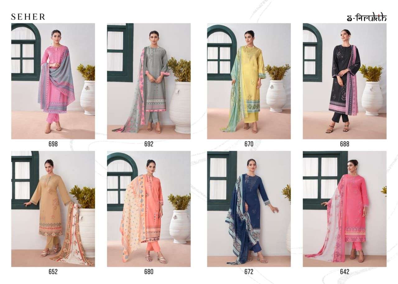 Seher By S-Nirukth Beautiful Suits Colorful Stylish Fancy Casual Wear Cotton Print With Work Dresses At Wholesale Price