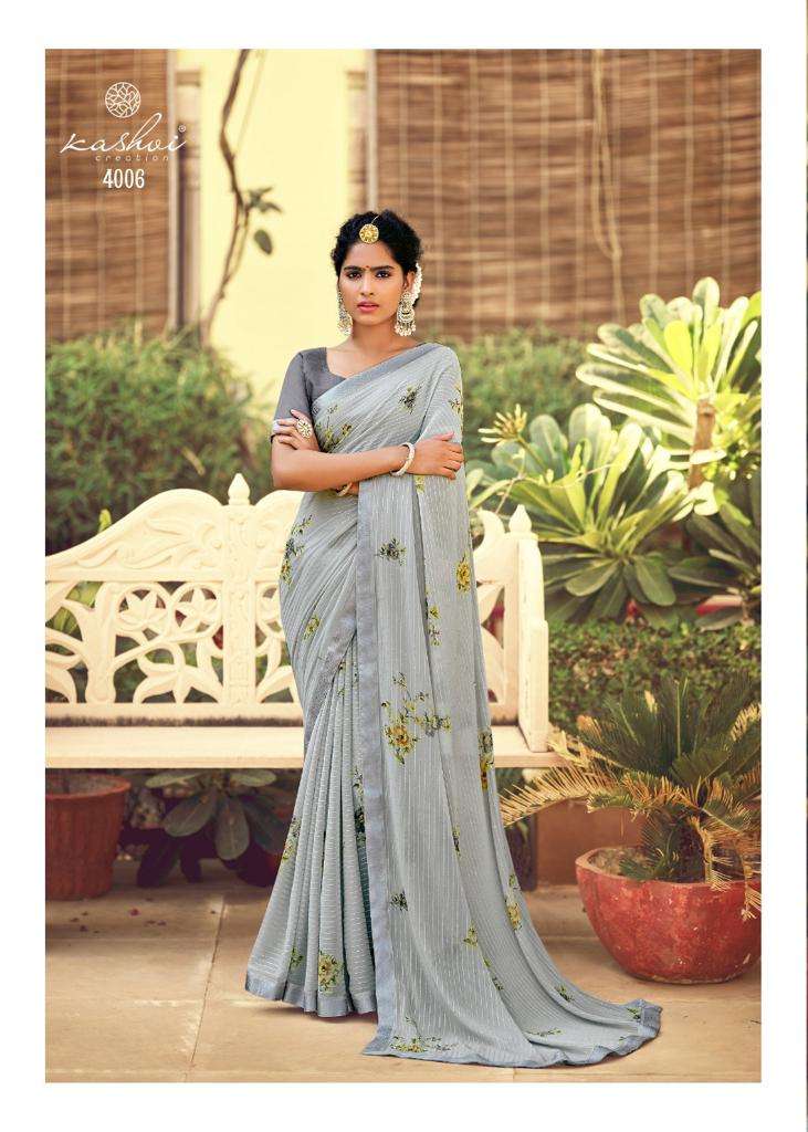 Ragini By Kashvi Creation 4001 To 4010 Series Indian Traditional Wear Collection Beautiful Stylish Fancy Colorful Party Wear & Occasional Wear Georgette Sarees At Wholesale Price