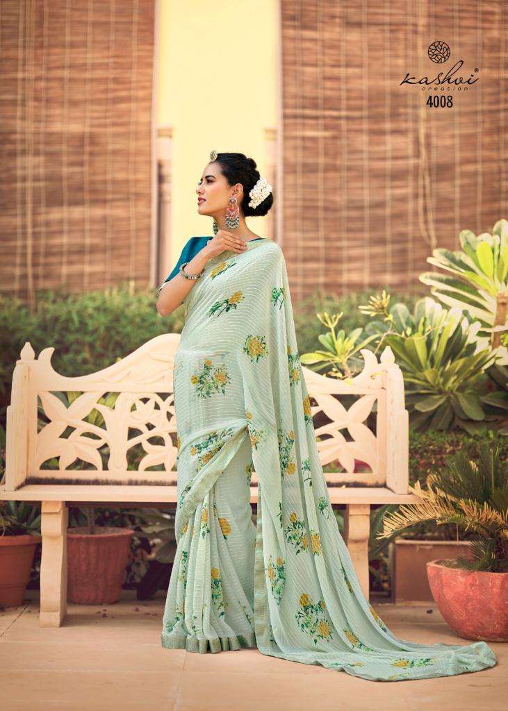 Ragini By Kashvi Creation 4001 To 4010 Series Indian Traditional Wear Collection Beautiful Stylish Fancy Colorful Party Wear & Occasional Wear Georgette Sarees At Wholesale Price