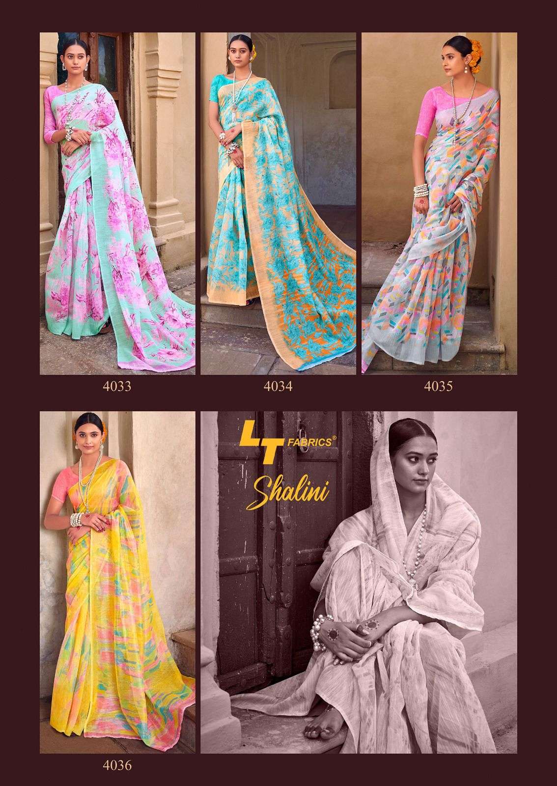 Shalini By Lt Fabrics 4027 To 4036 Series Indian Traditional Wear Collection Beautiful Stylish Fancy Colorful Party Wear & Occasional Wear Cotton Silk Sarees At Wholesale Price