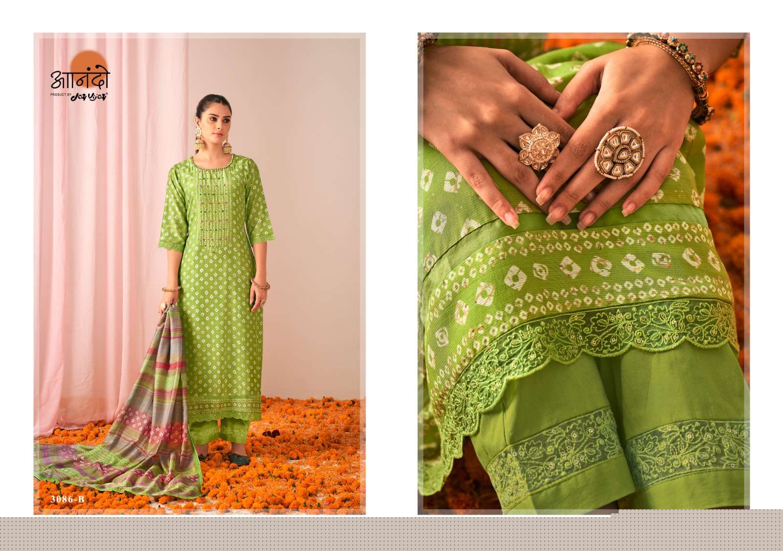Gulika-3086 By Anando 3086-A To 3086-D Series Beautiful Festive Suits Stylish Colorful Fancy Casual Wear & Ethnic Wear Pure Muslin Silk Dresses At Wholesale Price