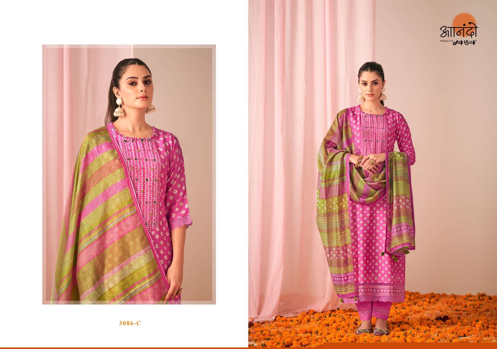 Gulika-3086 By Anando 3086-A To 3086-D Series Beautiful Festive Suits Stylish Colorful Fancy Casual Wear & Ethnic Wear Pure Muslin Silk Dresses At Wholesale Price