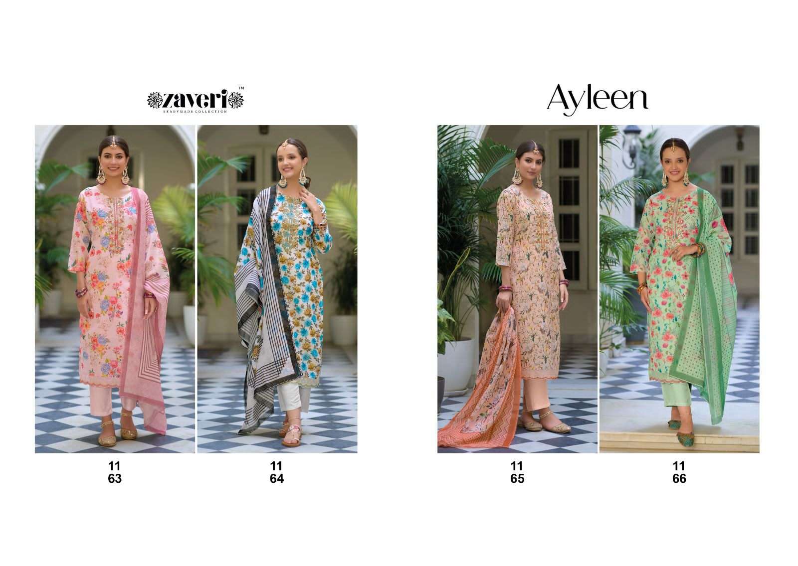 Ayleen By Zaveri 1163 To 1166 Beautiful Stylish Festive Suits Fancy Colorful Casual Wear & Ethnic Wear & Ready To Wear Linen Embroidered Dresses At Wholesale Price
