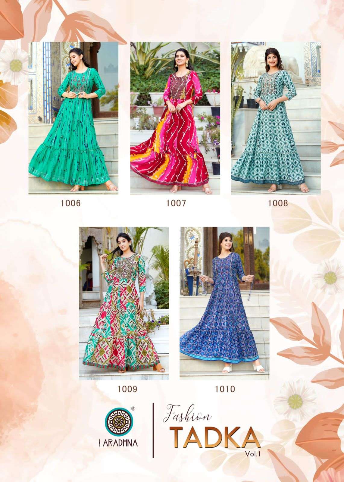 Fashion Tadka Vol-1 By Aradhna Fashion 1001 To 1010 Series Designer Stylish Fancy Colorful Beautiful Party Wear & Ethnic Wear Collection Rayon Print Gowns At Wholesale Price