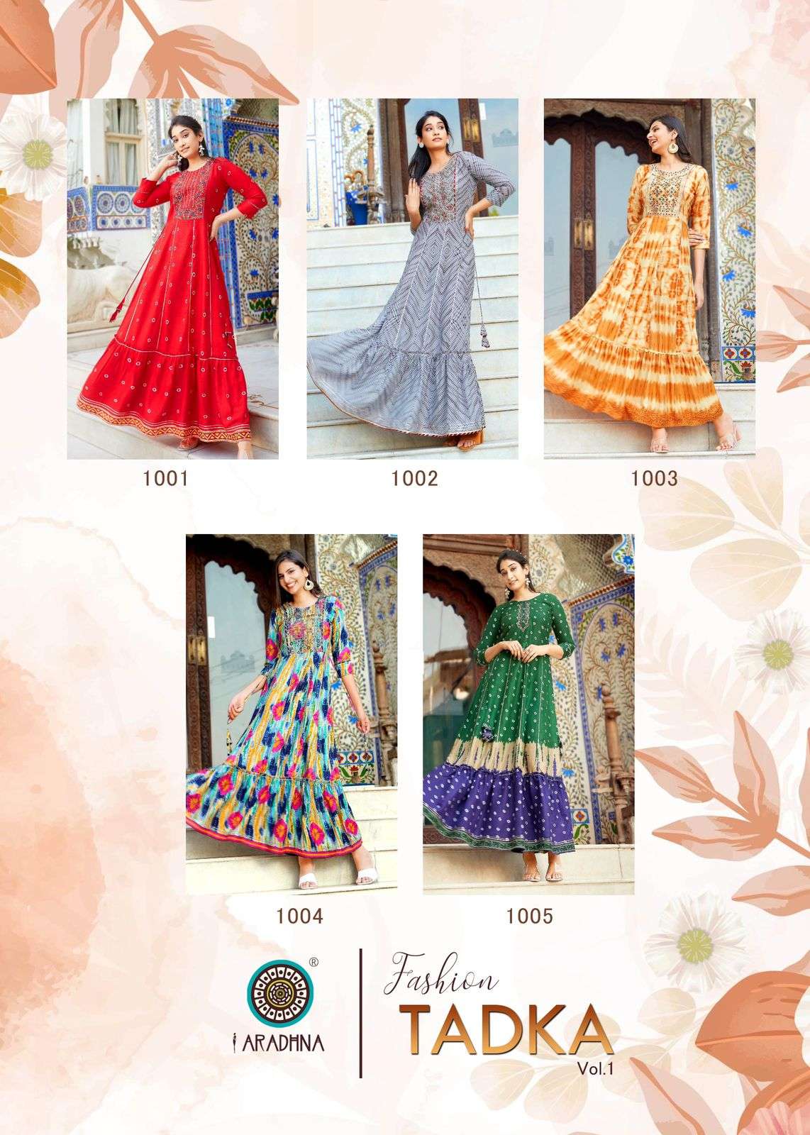 Fashion Tadka Vol-1 By Aradhna Fashion 1001 To 1010 Series Designer Stylish Fancy Colorful Beautiful Party Wear & Ethnic Wear Collection Rayon Print Gowns At Wholesale Price