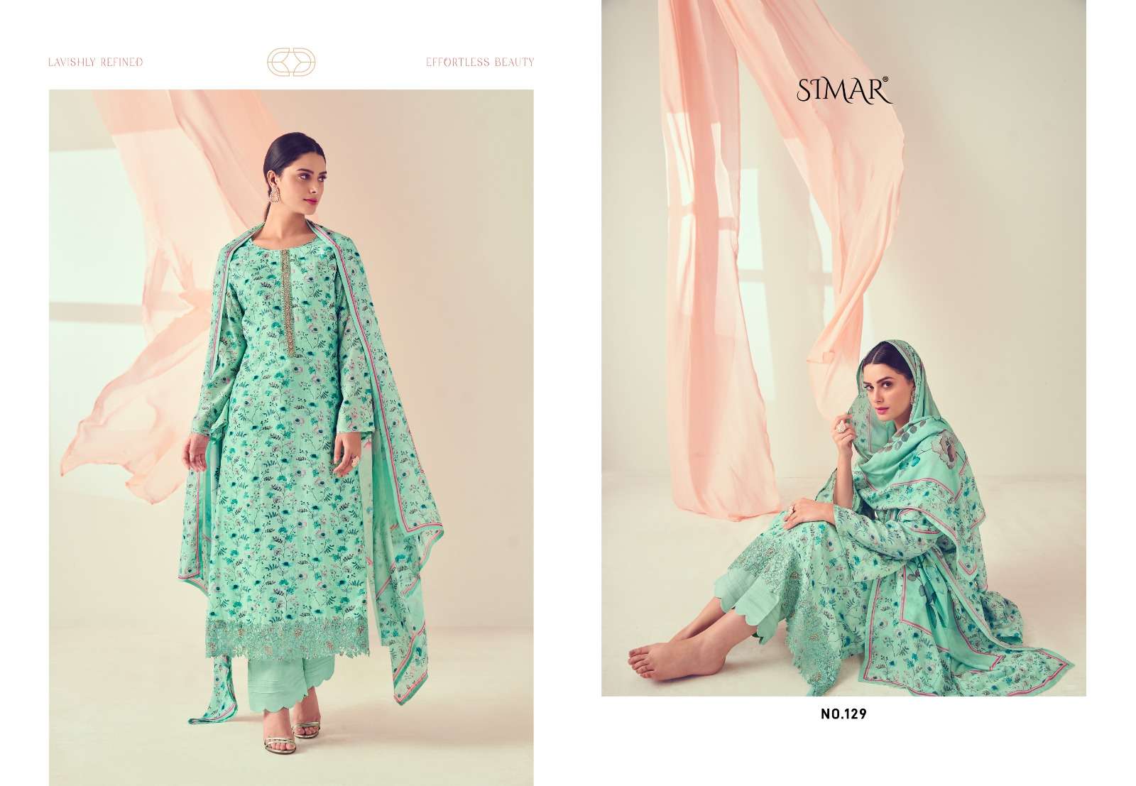 Haseena By Glossy 126 To 130 Beautiful Stylish Festive Suits Fancy Colorful Casual Wear & Ethnic Wear & Ready To Wear Viscose Muslin Digital Print Dresses At Wholesale Price