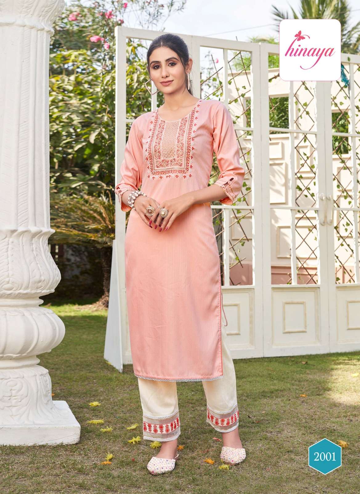Summer Girl Vol-2 By Hinaya 2001 To 2004 Series Designer Stylish Fancy Colorful Beautiful Party Wear & Ethnic Wear Collection Pure Rayon Embroidered Kurtis With Pants At Wholesale Price