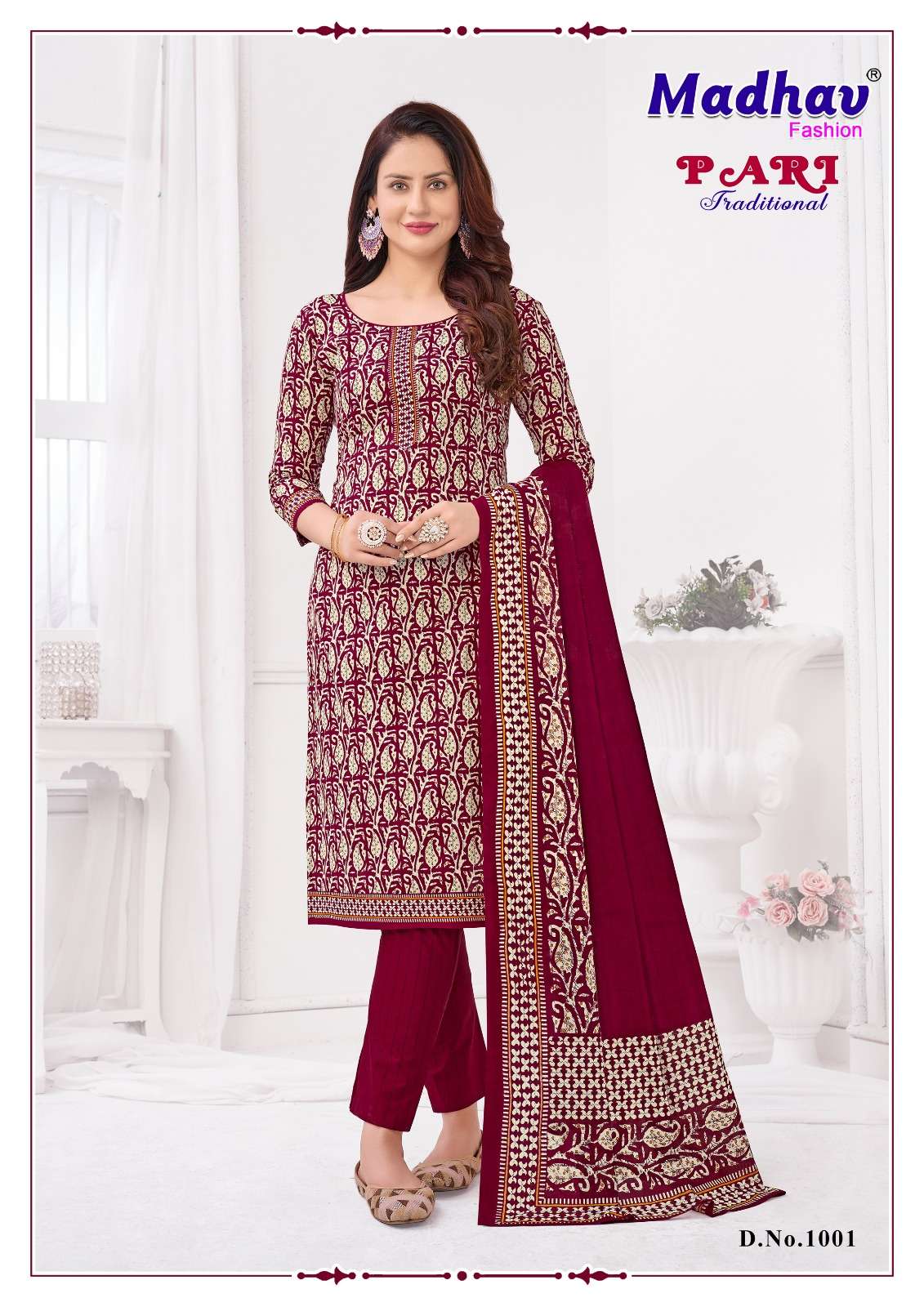 Pari Vol-1 By Madhav Fashion 1001 To 1010 Series Beautiful Suits Colorful Stylish Fancy Casual Wear Pure Cotton Print Dresses At Wholesale Price