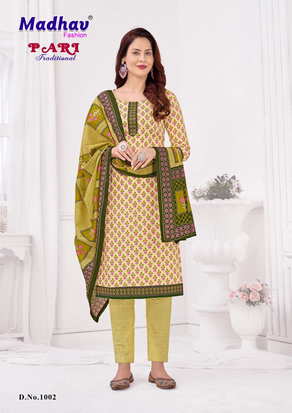 Pari Vol-1 By Madhav Fashion 1001 To 1010 Series Beautiful Suits Colorful Stylish Fancy Casual Wear Pure Cotton Print Dresses At Wholesale Price
