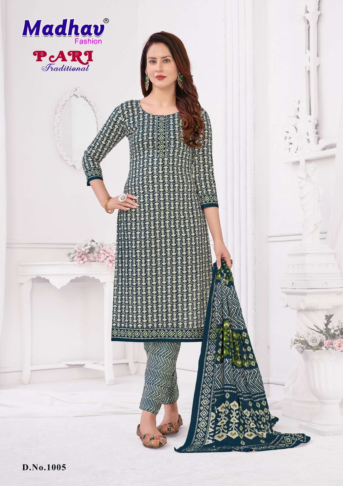 Pari Vol-1 By Madhav Fashion 1001 To 1010 Series Beautiful Suits Colorful Stylish Fancy Casual Wear Pure Cotton Print Dresses At Wholesale Price