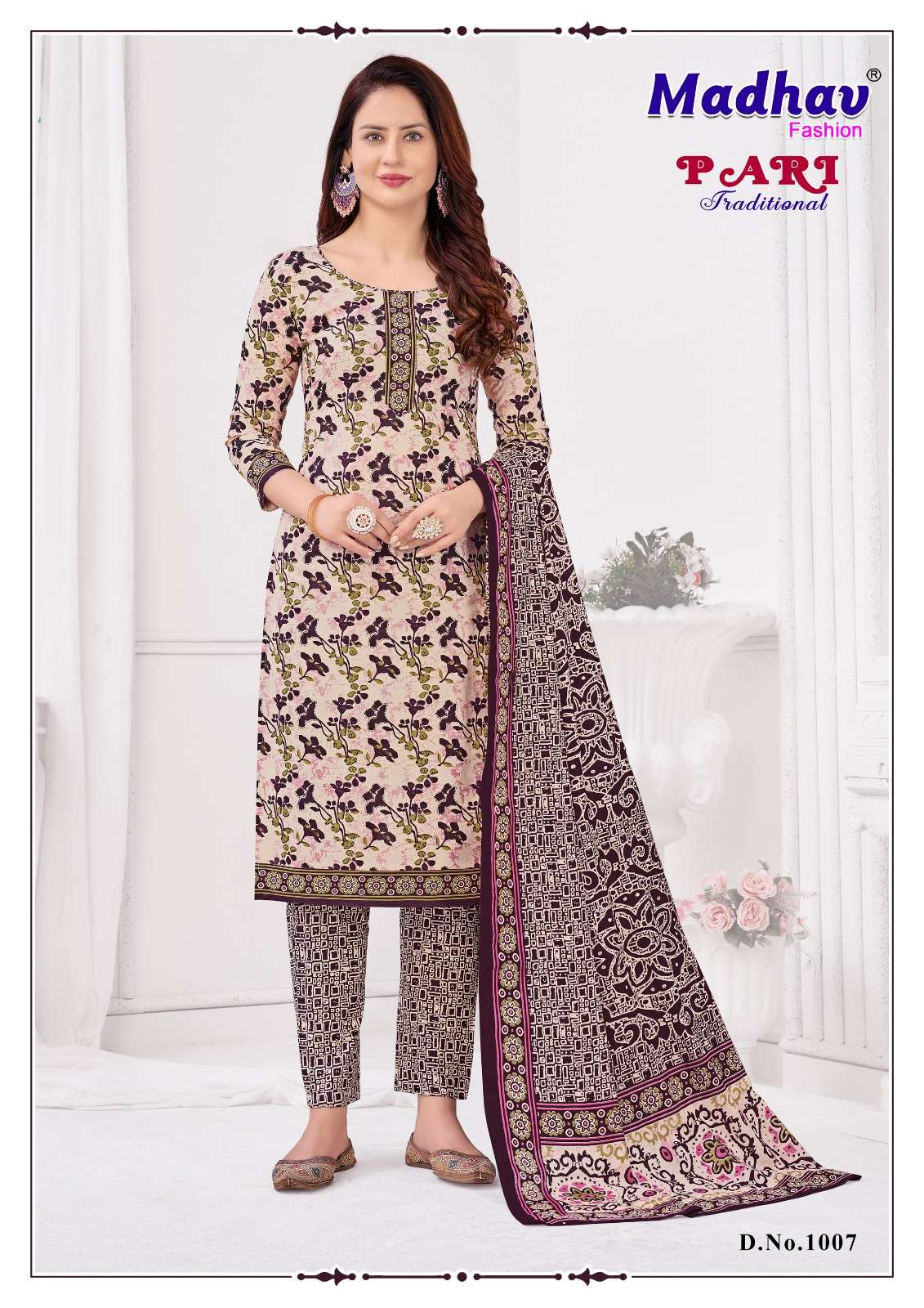 Pari Vol-1 By Madhav Fashion 1001 To 1010 Series Beautiful Suits Colorful Stylish Fancy Casual Wear Pure Cotton Print Dresses At Wholesale Price
