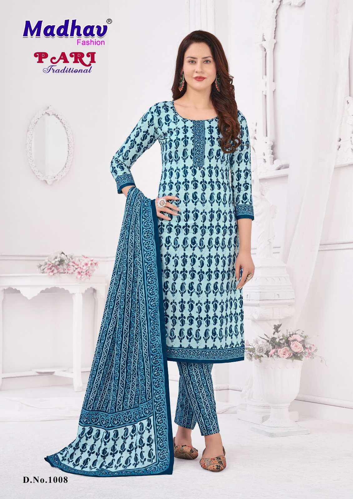 Pari Vol-1 By Madhav Fashion 1001 To 1010 Series Beautiful Suits Colorful Stylish Fancy Casual Wear Pure Cotton Print Dresses At Wholesale Price