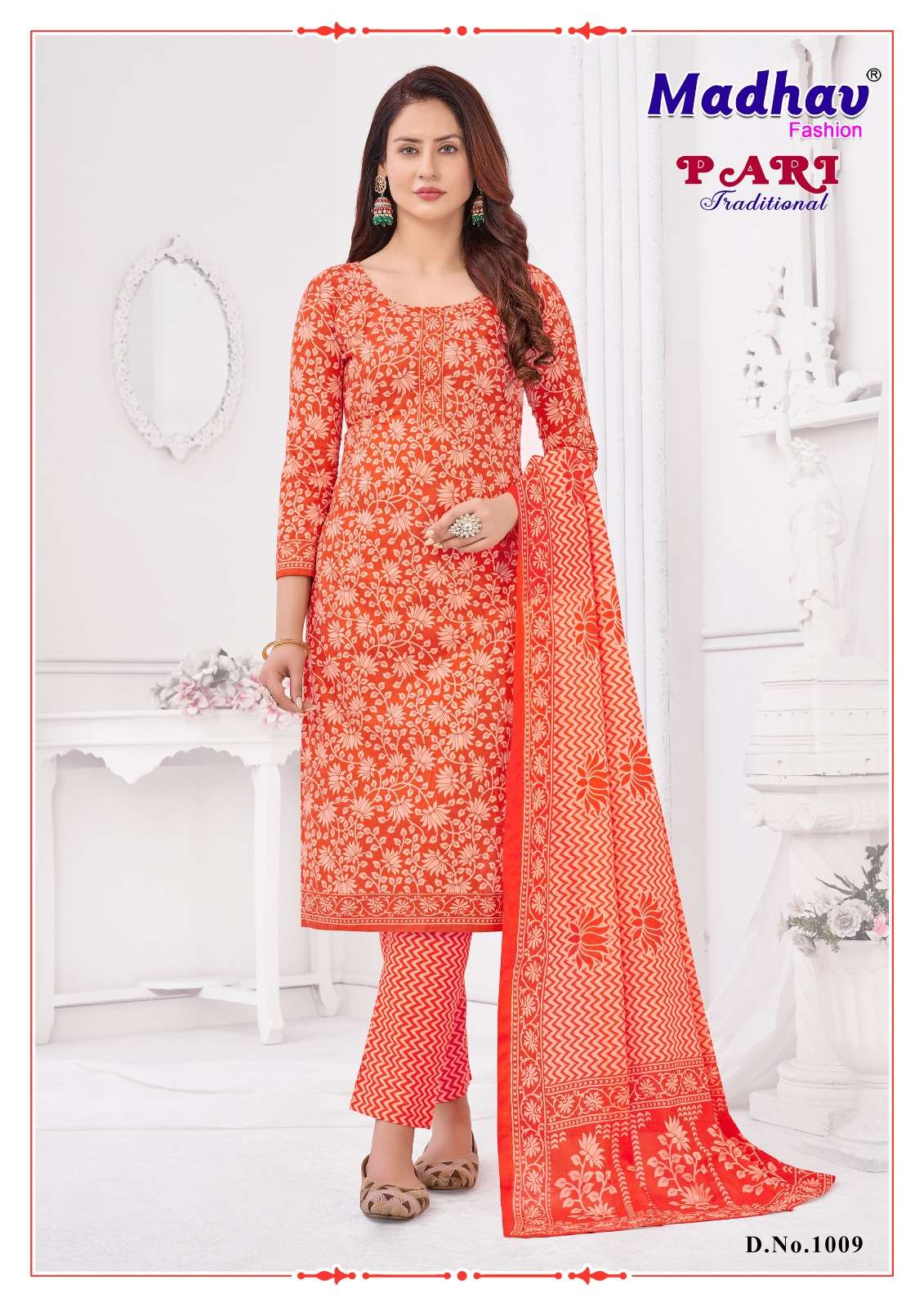 Pari Vol-1 By Madhav Fashion 1001 To 1010 Series Beautiful Suits Colorful Stylish Fancy Casual Wear Pure Cotton Print Dresses At Wholesale Price