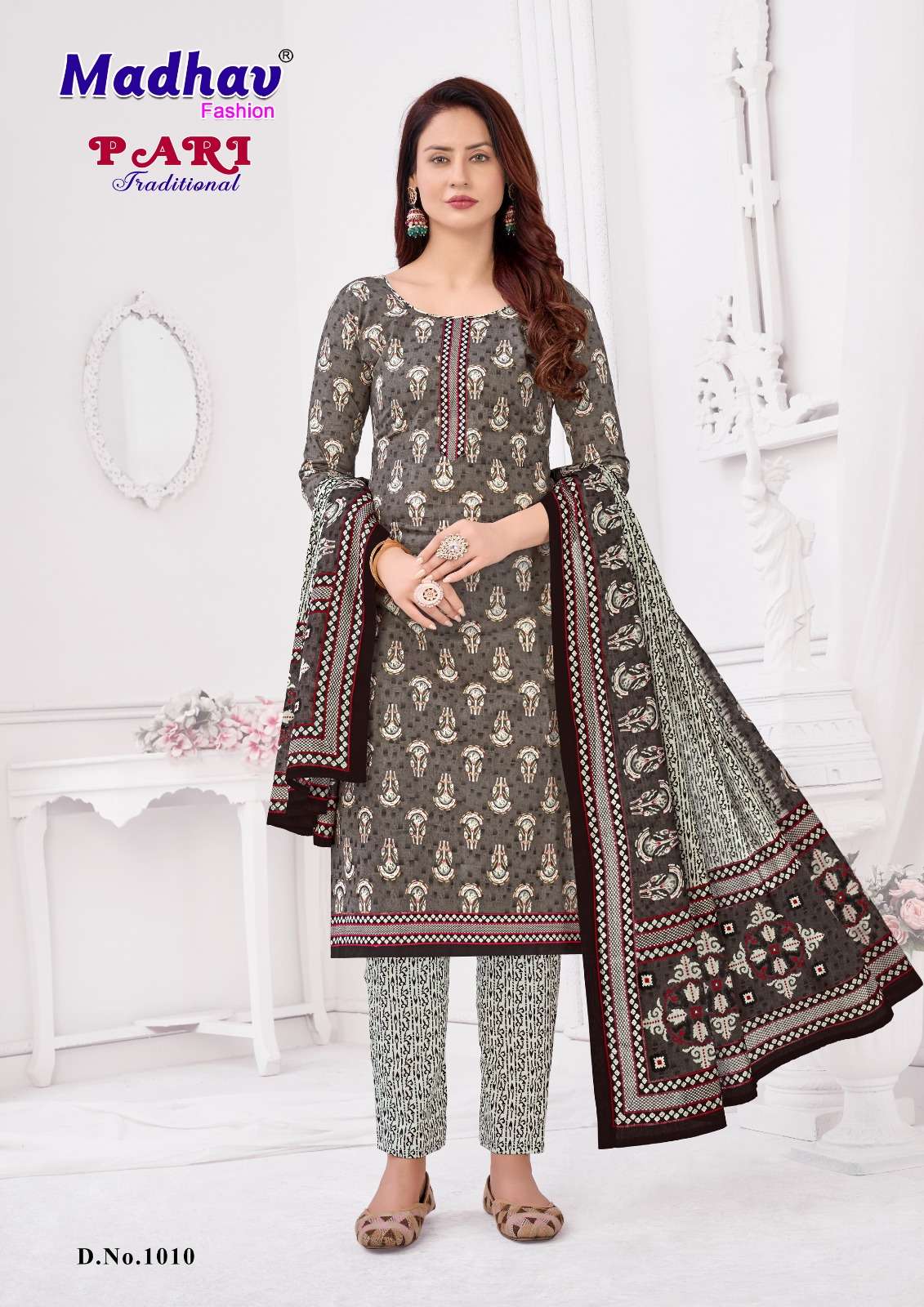 Pari Vol-1 By Madhav Fashion 1001 To 1010 Series Beautiful Suits Colorful Stylish Fancy Casual Wear Pure Cotton Print Dresses At Wholesale Price