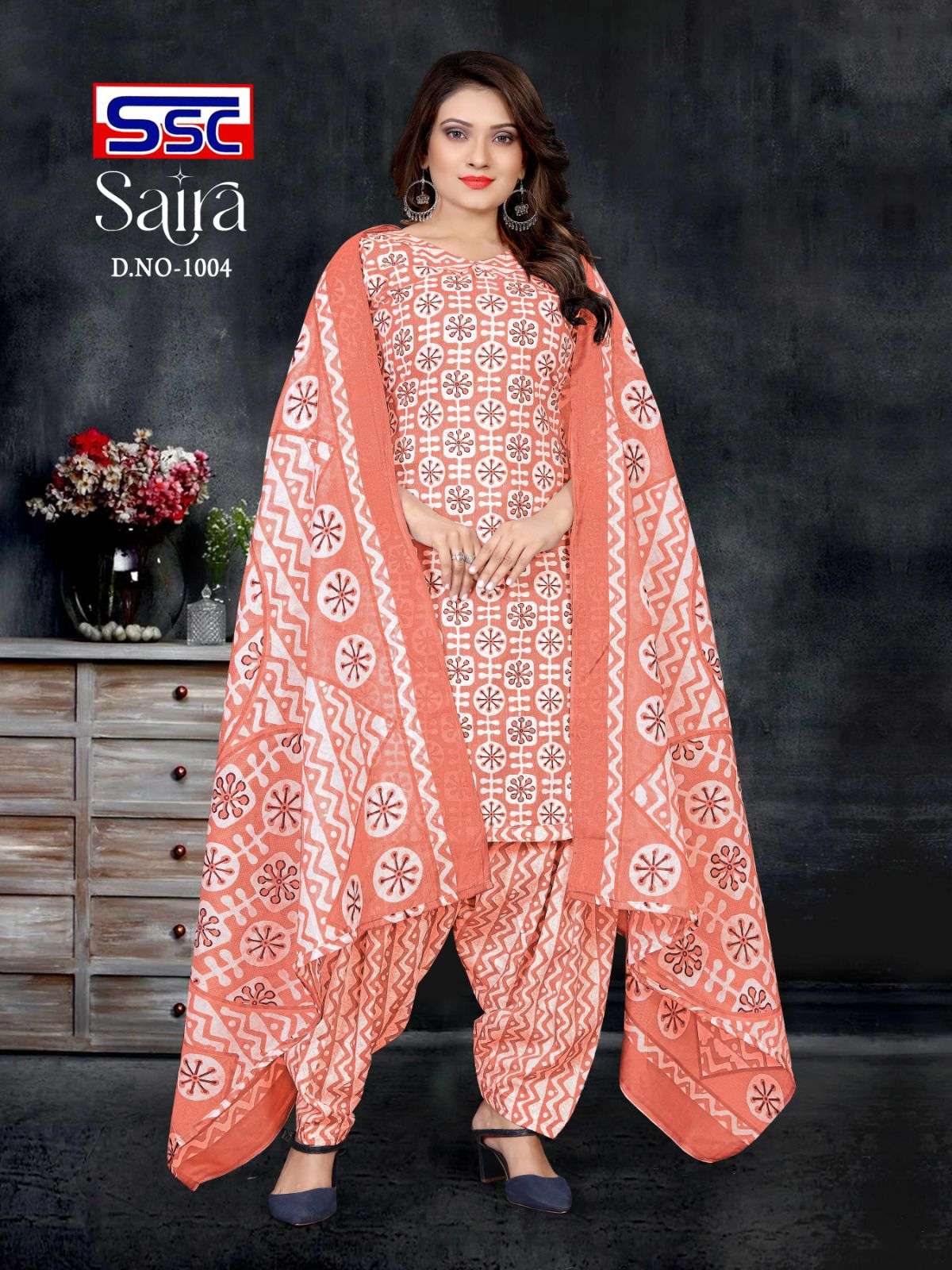 Saira By Shree Shanti Creation 1001 To 1012 Series Beautiful Festive Suits Colorful Stylish Fancy Casual Wear & Ethnic Wear Pure Cotton Print Dresses At Wholesale Price