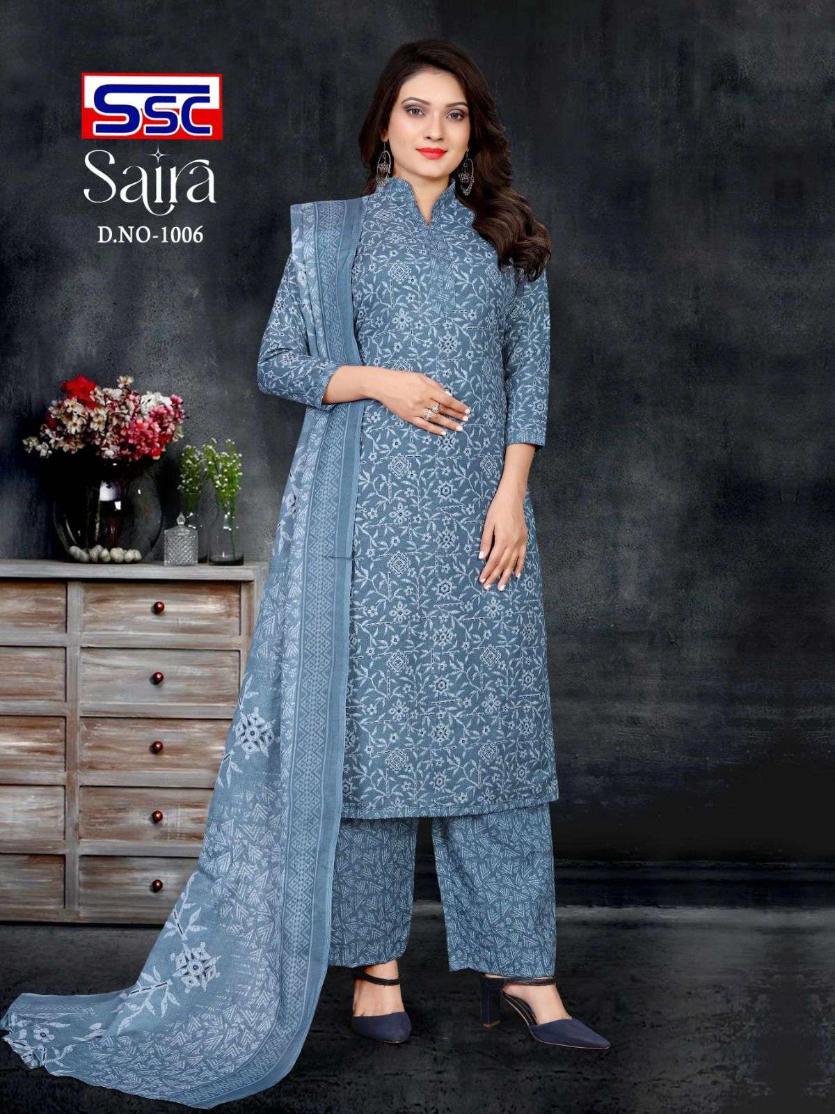 Saira By Shree Shanti Creation 1001 To 1012 Series Beautiful Festive Suits Colorful Stylish Fancy Casual Wear & Ethnic Wear Pure Cotton Print Dresses At Wholesale Price