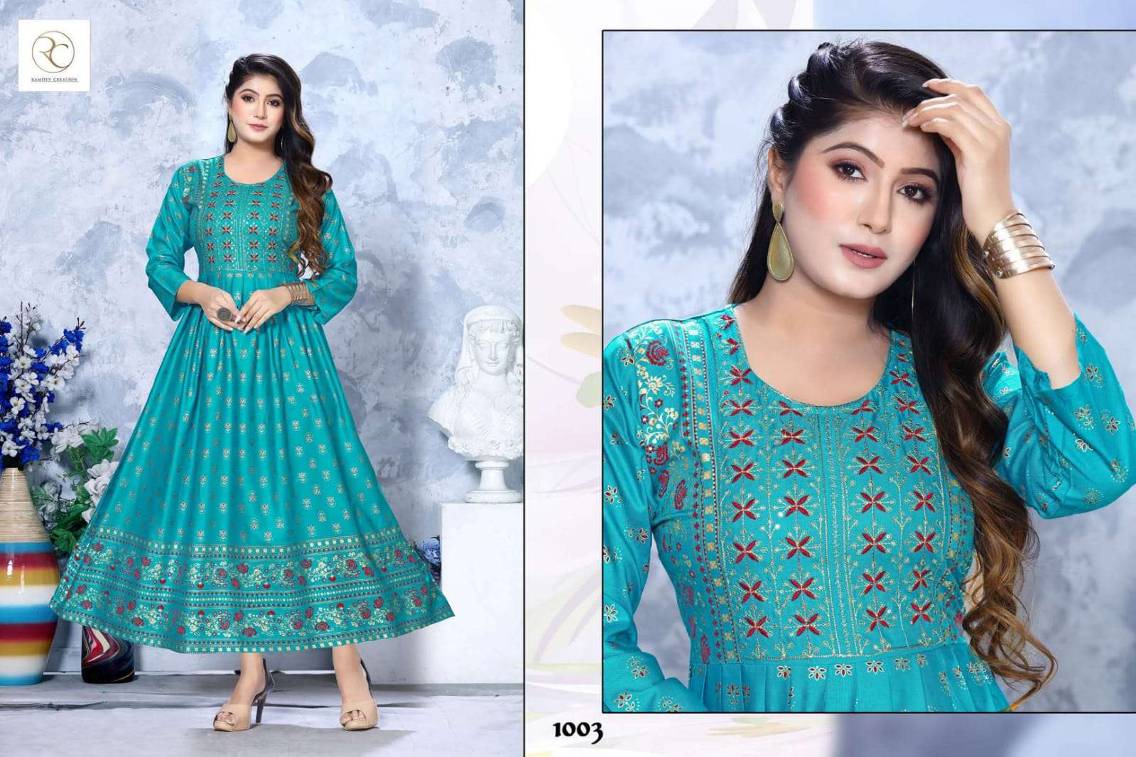 Manchali Vol-5 By Rc 1001 To 1008 Series Beautiful Stylish Fancy Colorful Casual Wear & Ethnic Wear Rayon Print Gowns At Wholesale Price