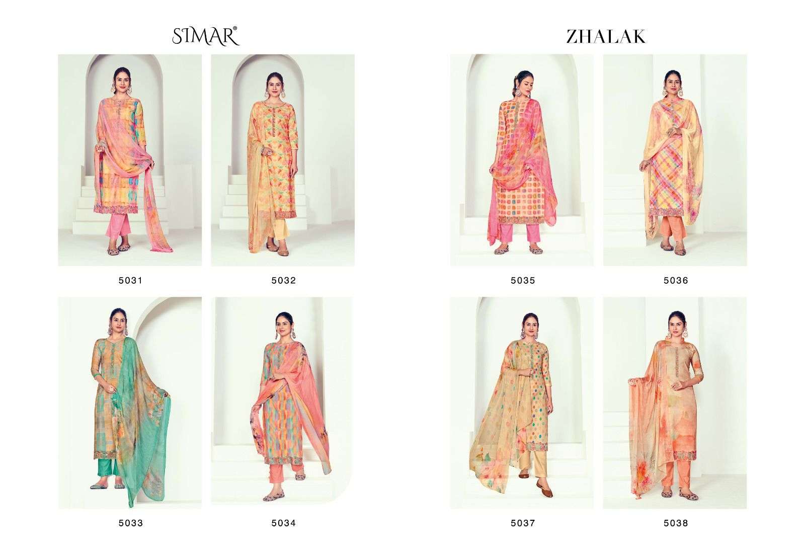 Zhalak By Glossy 5031 To 5038 Series Designer Festive Suits Collection Beautiful Stylish Fancy Colorful Party Wear & Occasional Wear Pure Cotton Print Dresses At Wholesale Price