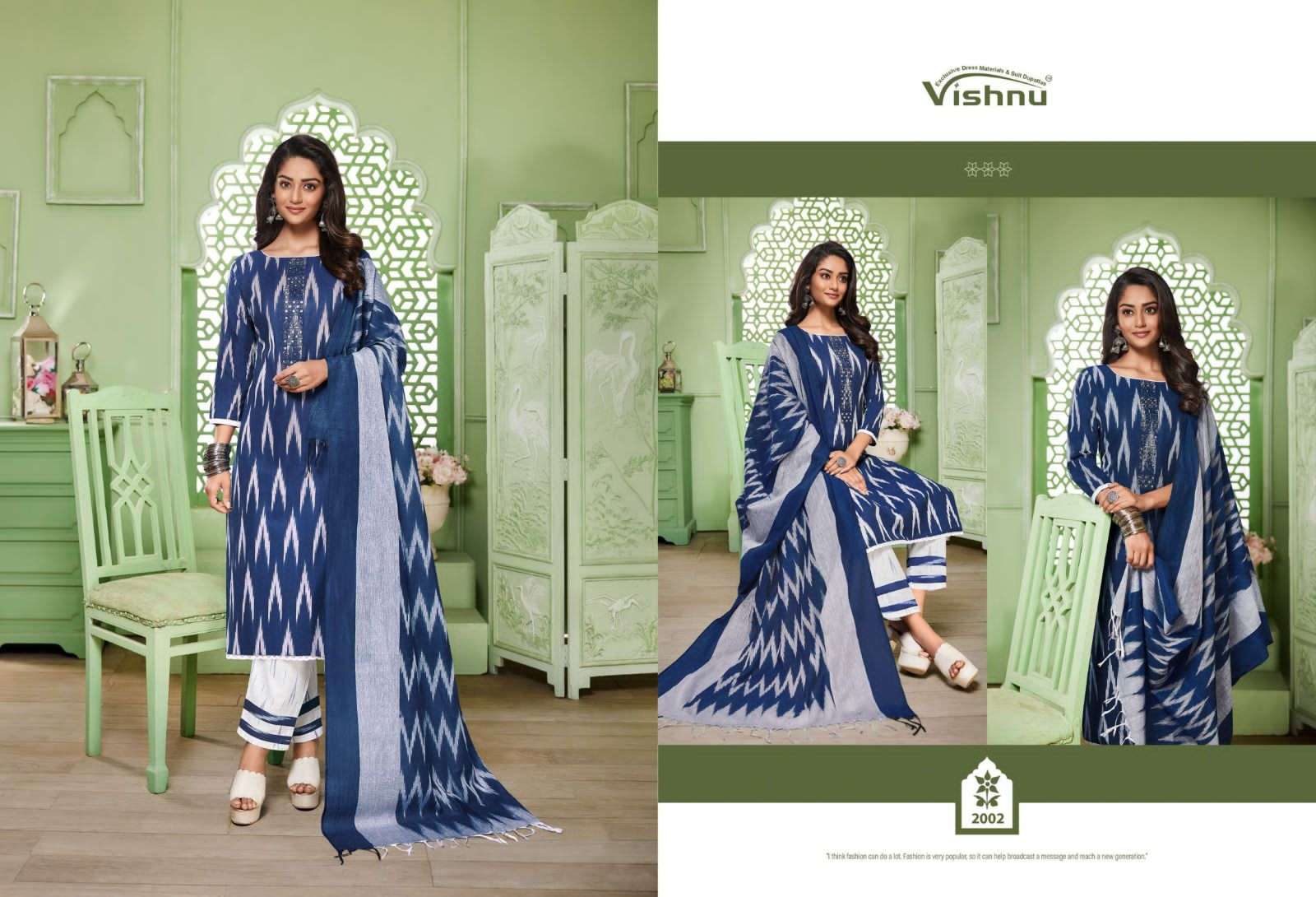 Ikkat By Vishnu 2001 To 2011 Series Beautiful Suits Colorful Stylish Fancy Casual Wear & Ethnic Wear Pure Cotton Print Dresses At Wholesale Price
