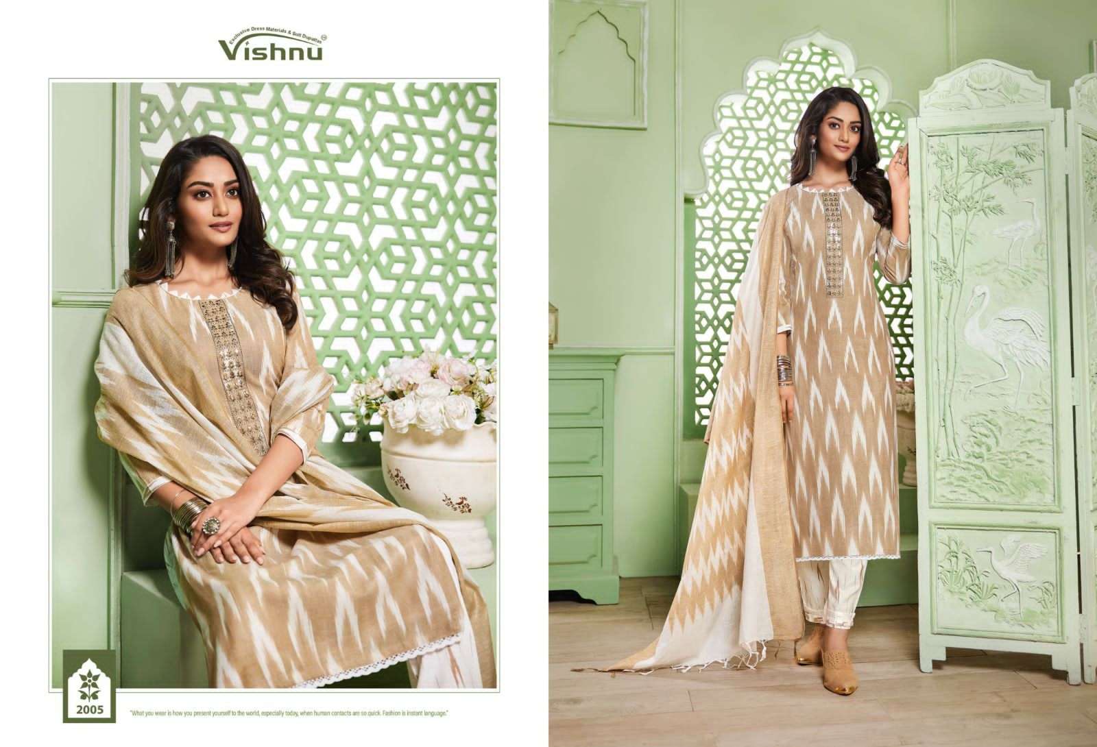 Ikkat By Vishnu 2001 To 2011 Series Beautiful Suits Colorful Stylish Fancy Casual Wear & Ethnic Wear Pure Cotton Print Dresses At Wholesale Price