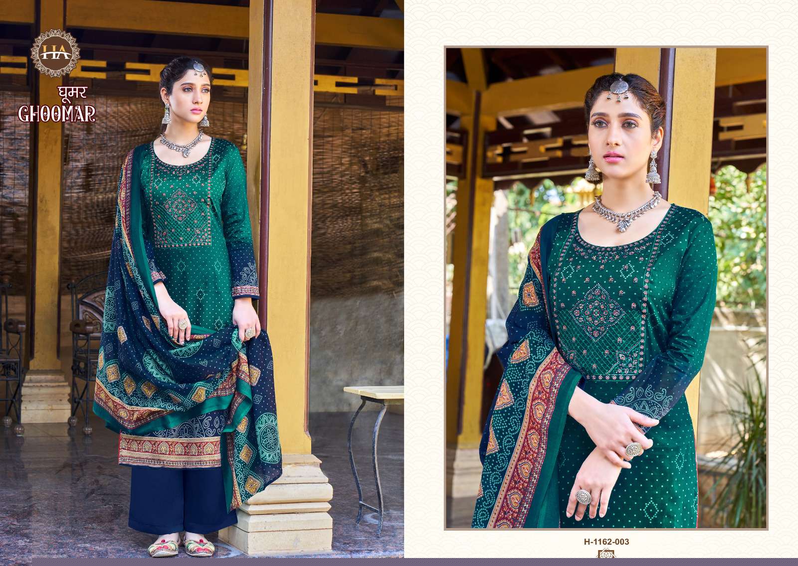Ghoomer Vol-3 By Harshit Fashion Hub 1162-001 To 1162-008 Series Beautiful Pakistani Suits Colorful Stylish Fancy Casual Wear Pure Jam Cotton Embroidered Dresses At Wholesale Price