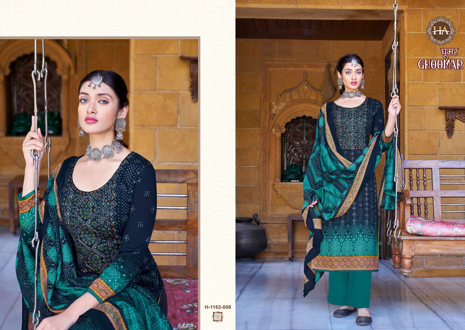 Ghoomer Vol-3 By Harshit Fashion Hub 1162-001 To 1162-008 Series Beautiful Pakistani Suits Colorful Stylish Fancy Casual Wear Pure Jam Cotton Embroidered Dresses At Wholesale Price