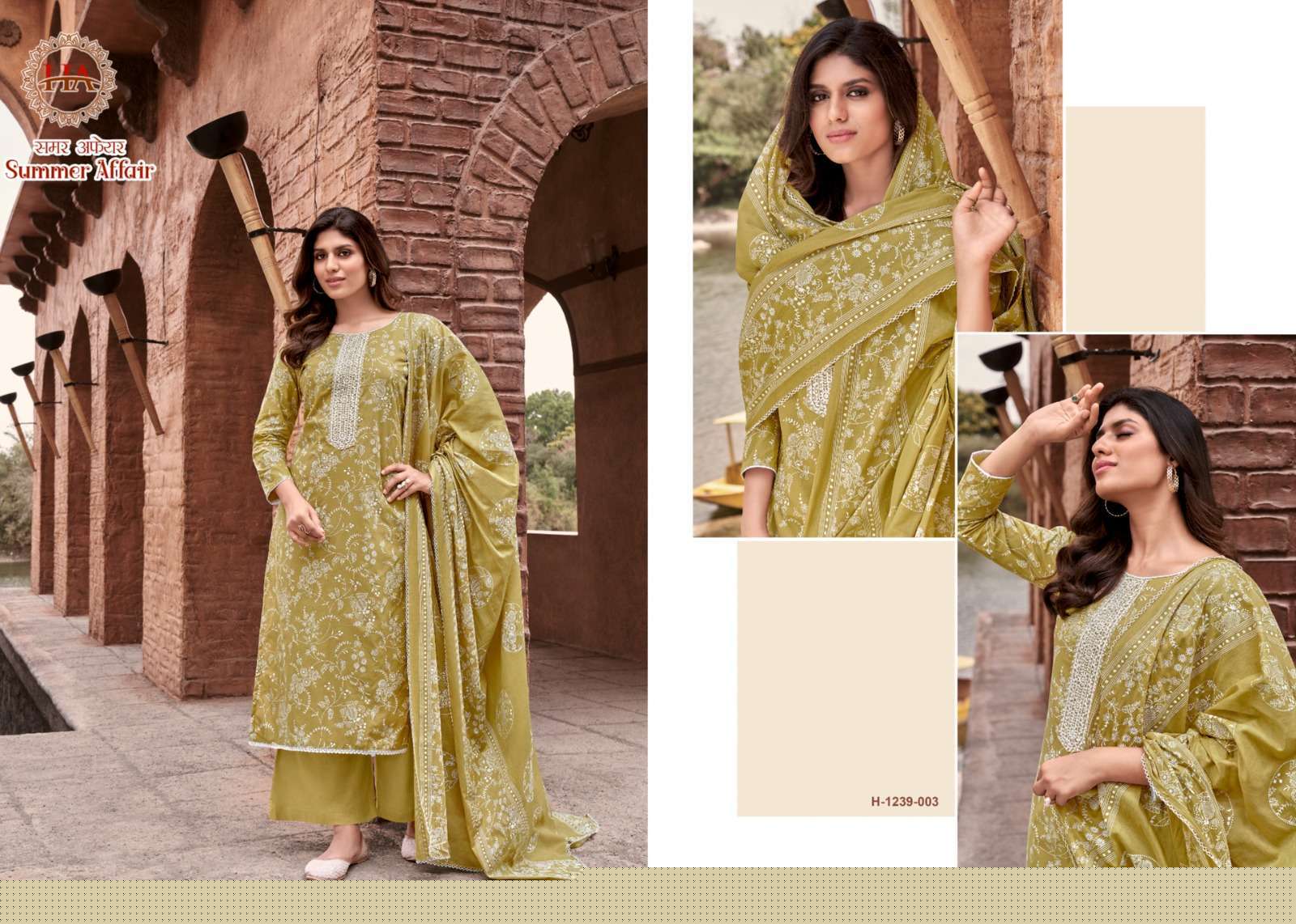 Summer Affair By Harshit Fashion Hub 1239-001 To 1239-008 Series Beautiful Stylish Suits Fancy Colorful Casual Wear & Ethnic Wear & Ready To Wear Pure Cambric Print Dresses At Wholesale Price