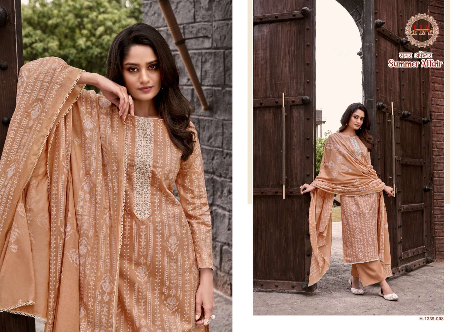 Summer Affair By Harshit Fashion Hub 1239-001 To 1239-008 Series Beautiful Stylish Suits Fancy Colorful Casual Wear & Ethnic Wear & Ready To Wear Pure Cambric Print Dresses At Wholesale Price