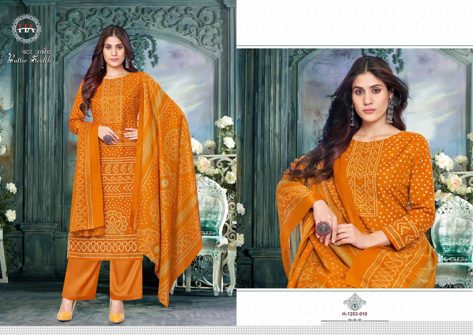 Butter Scotch By Hasrhit Fashion Hub 1253-001 To 1253-010 Series Beautiful Suits Colorful Stylish Fancy Casual Wear & Ethnic Wear Pure Cotton Print Dresses At Wholesale Price