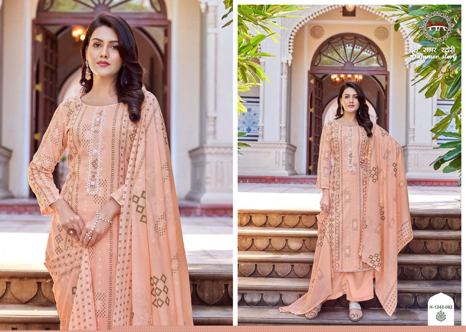 Summer Story By Harshit Fashion Hub 1243-001 To 1243-008 Series Beautiful Stylish Festive Suits Fancy Colorful Casual Wear & Ethnic Wear & Ready To Wear Pure Cambric Dresses At Wholesale Price