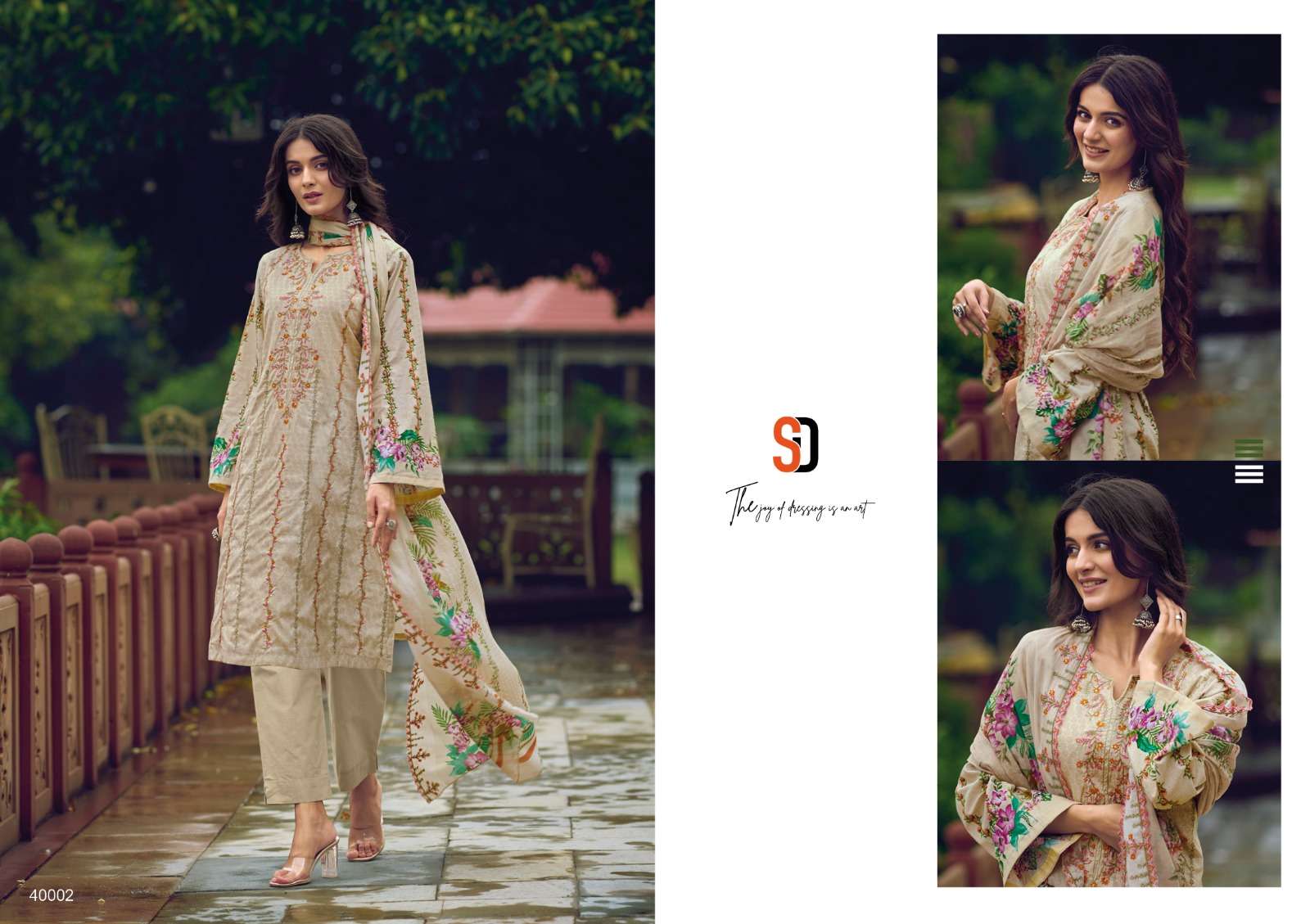 Bin Saeed Lawn Collection Vol-4 By Shraddha Designer 40001 To 40004 Series Designer Pakistani Suits Beautiful Fancy Stylish Colorful Party Wear & Occasional Wear Pure Lawn Cotton Print With Embroidery Dresses At Wholesale Price