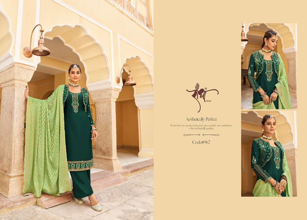 Prem Leela By Radha Trendz 961 To 966 Series Beautiful Festive Suits Colorful Stylish Fancy Casual Wear & Ethnic Wear Silk Georgette Embroidered Dresses At Wholesale Price