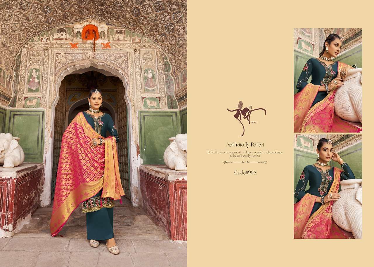 Prem Leela By Radha Trendz 961 To 966 Series Beautiful Festive Suits Colorful Stylish Fancy Casual Wear & Ethnic Wear Silk Georgette Embroidered Dresses At Wholesale Price