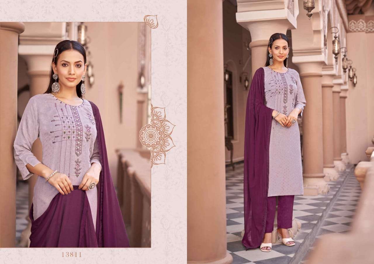 Kaveri By Kalaroop 13811 To 13814 Series Beautiful Suits Colorful Stylish Fancy Casual Wear & Ethnic Wear Heavy Rayon Dresses At Wholesale Price