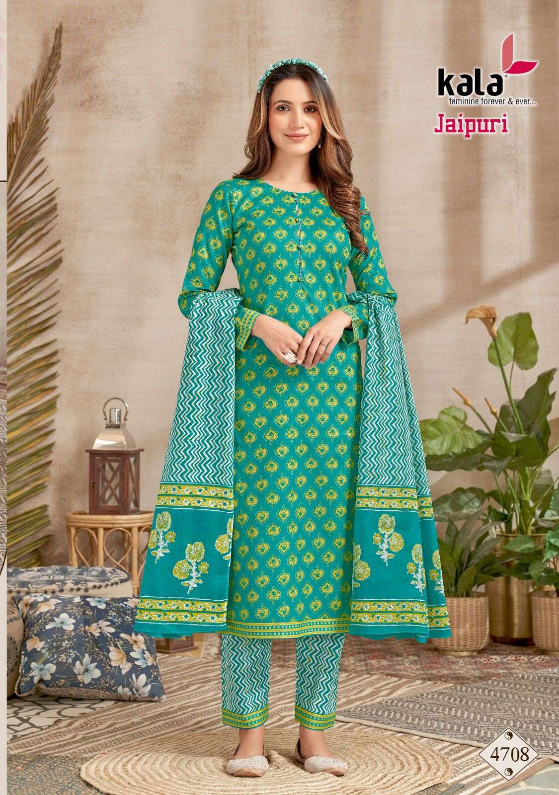 Jaipuri Vol-2 By Kala 4701 To 4712 Series Beautiful Suits Colorful Stylish Fancy Casual Wear Pure Cotton Print Dresses At Wholesale Price