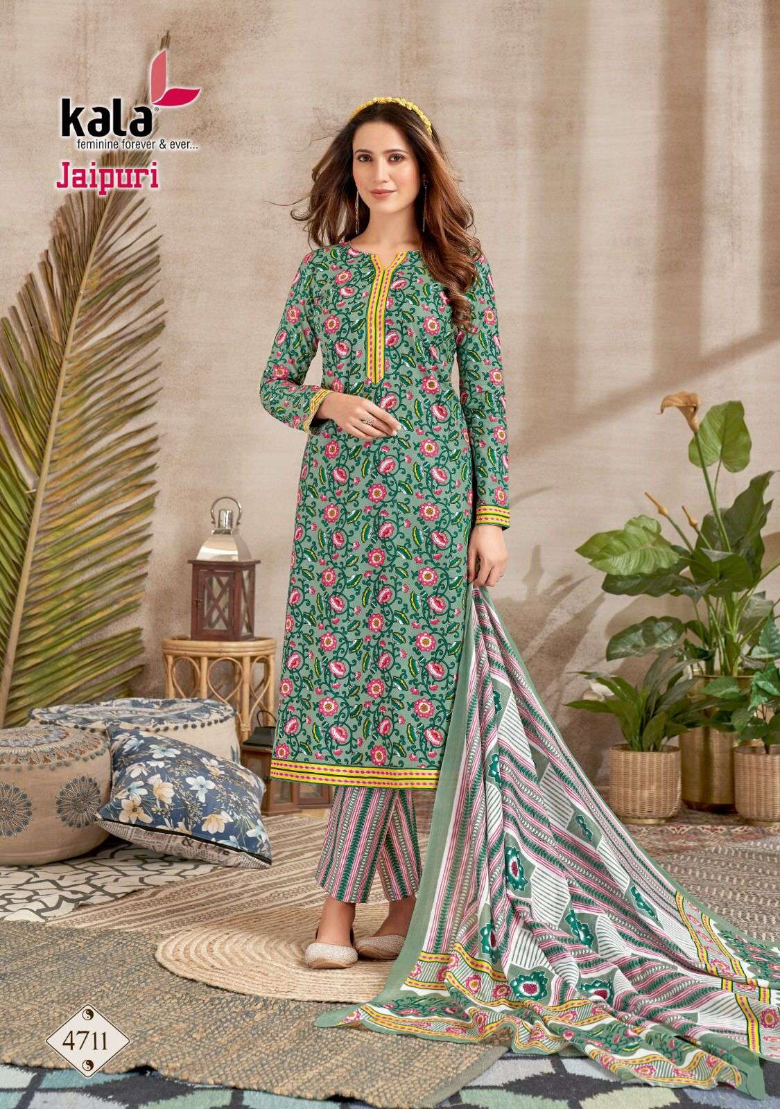Jaipuri Vol-2 By Kala 4701 To 4712 Series Beautiful Suits Colorful Stylish Fancy Casual Wear Pure Cotton Print Dresses At Wholesale Price