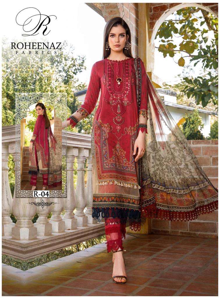 Amaya By Roheenaz Fabrics 01 To 06 Series Designer Festive Suits Beautiful Fancy Stylish Colorful Party Wear & Occasional Wear Pure Cotton Print Dresses At Wholesale Price